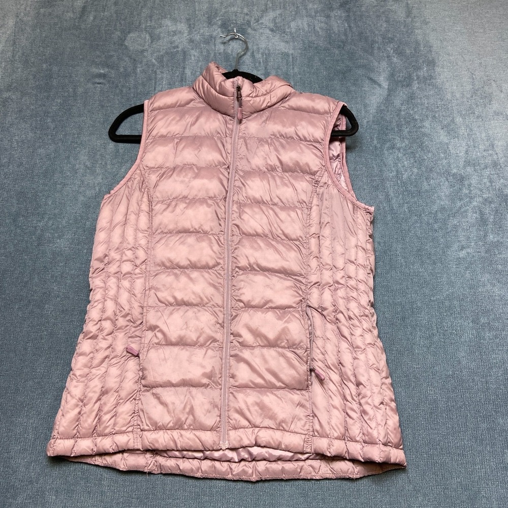32 Degrees Heat Packable Puffer‎ Vest Womens M Purple Full Zip Mock Neck Winter